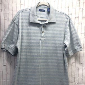 Izod‎ Mens Polo Shirt Size Large Grey/Blue Pullover Shirt